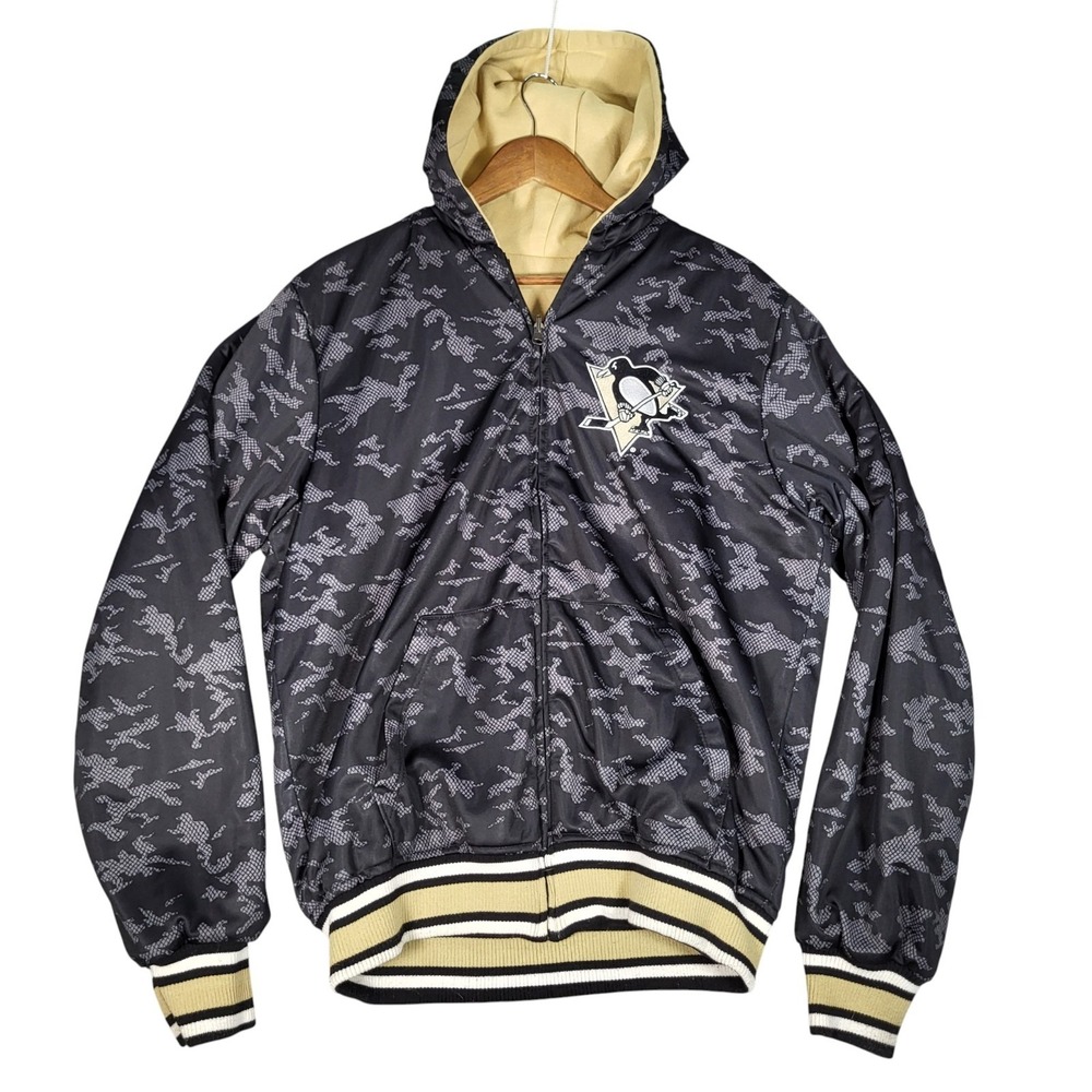 Pittsburg Penguins Jacket Large G-III Sports Carl Banks NHL Full Zip Reversible